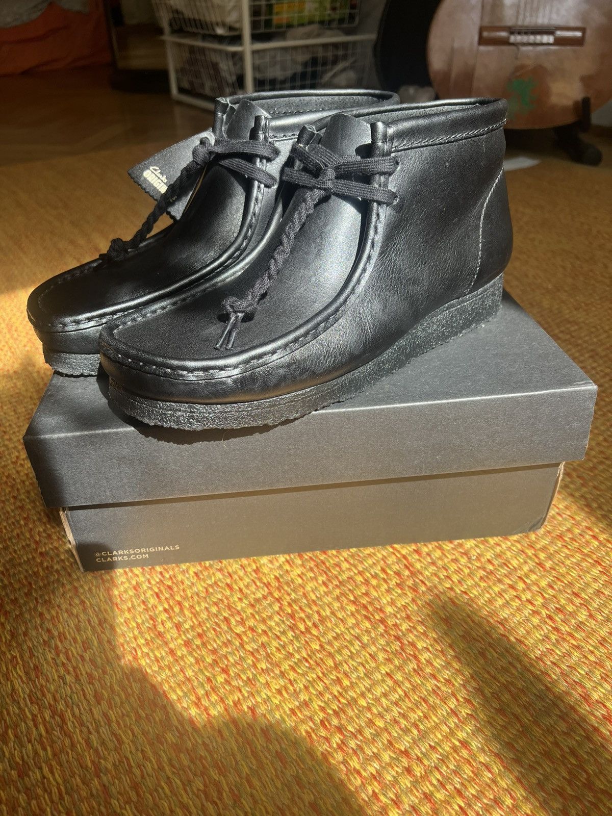 Clarks Clarks Wallabee Originals Black Leather Size US 10.5 / EU 43-44 - 2 Thumbnail