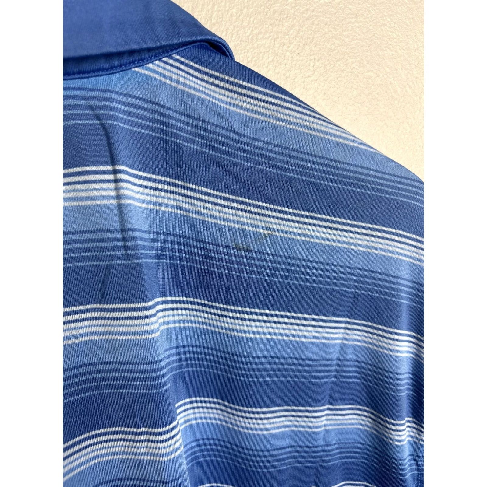 Under Armour Under Armour Polo Shirt Mens 2XL Blue Stripe HeatGear Golf Performance Loose Fit Size US XXL / EU 58 / 5 - 6 Thumbnail