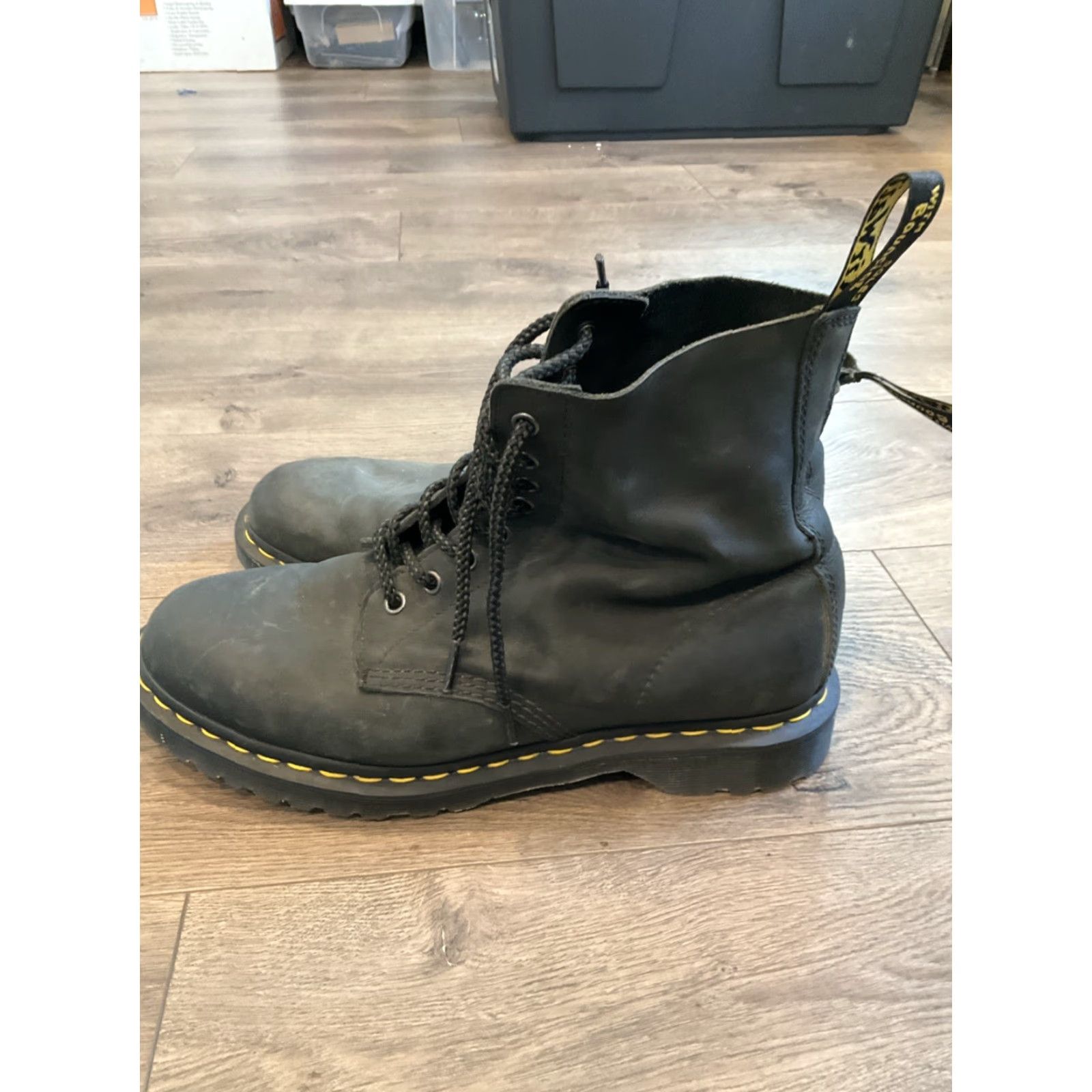 Dr. Martens Dr. Martens Pascal Boot Men’s 10 Black Leather Combat 8-eye Slip Resistant Casual Workwear 90s Grunge Punk Mens Size US 10 / IT 40 - 3 Thumbnail