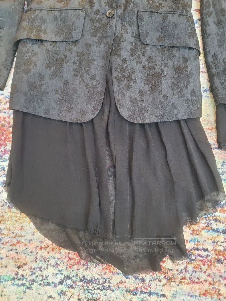 Ann Demeulemeester silk embroidered trench coat with removable skirt . Size US S / EU 44-46 / 1 - 5 Thumbnail