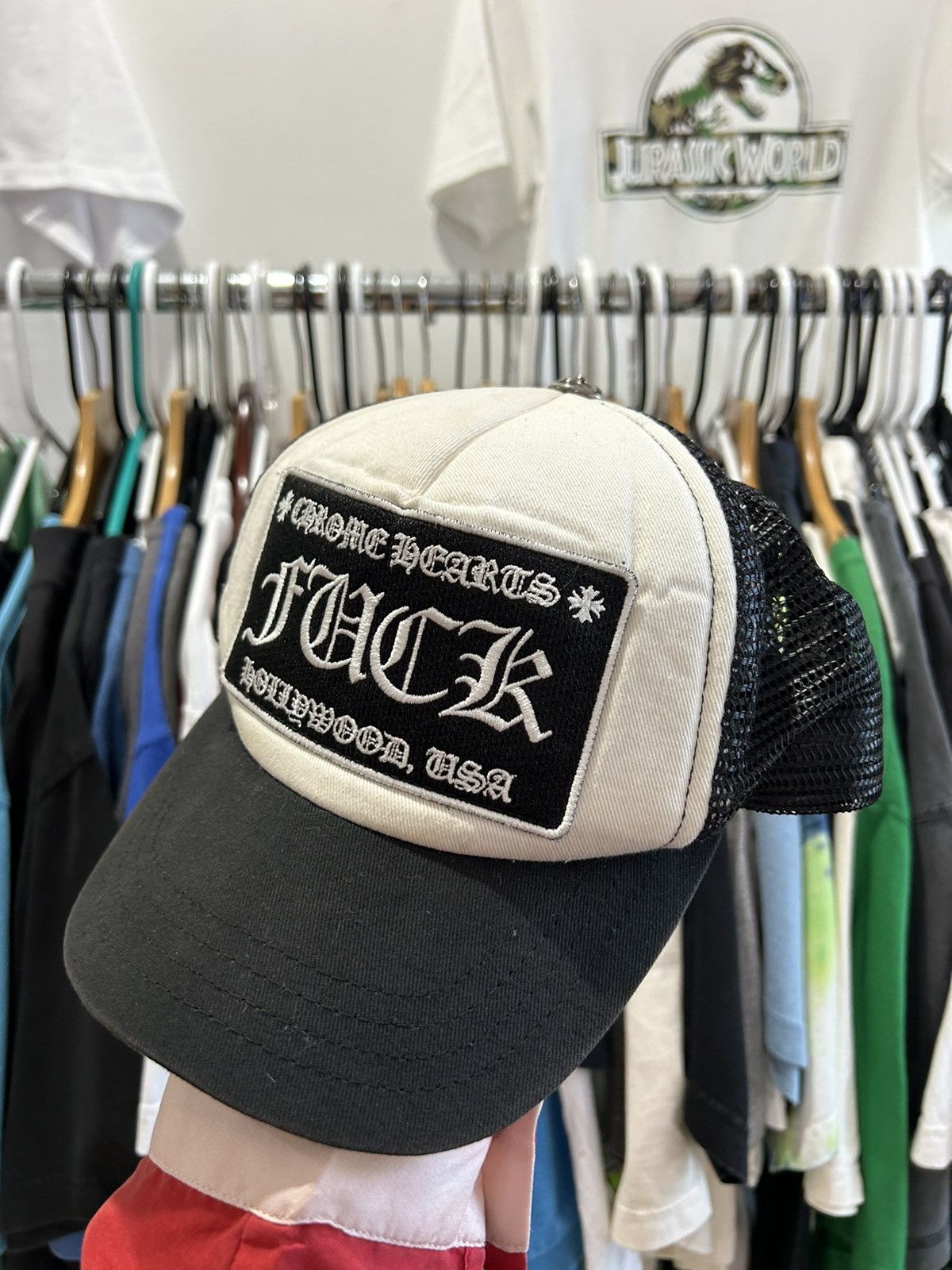 Chrome Hearts Chrome Hearts FUCK Hollywood Trucker Hat Size ONE SIZE - 2 Thumbnail