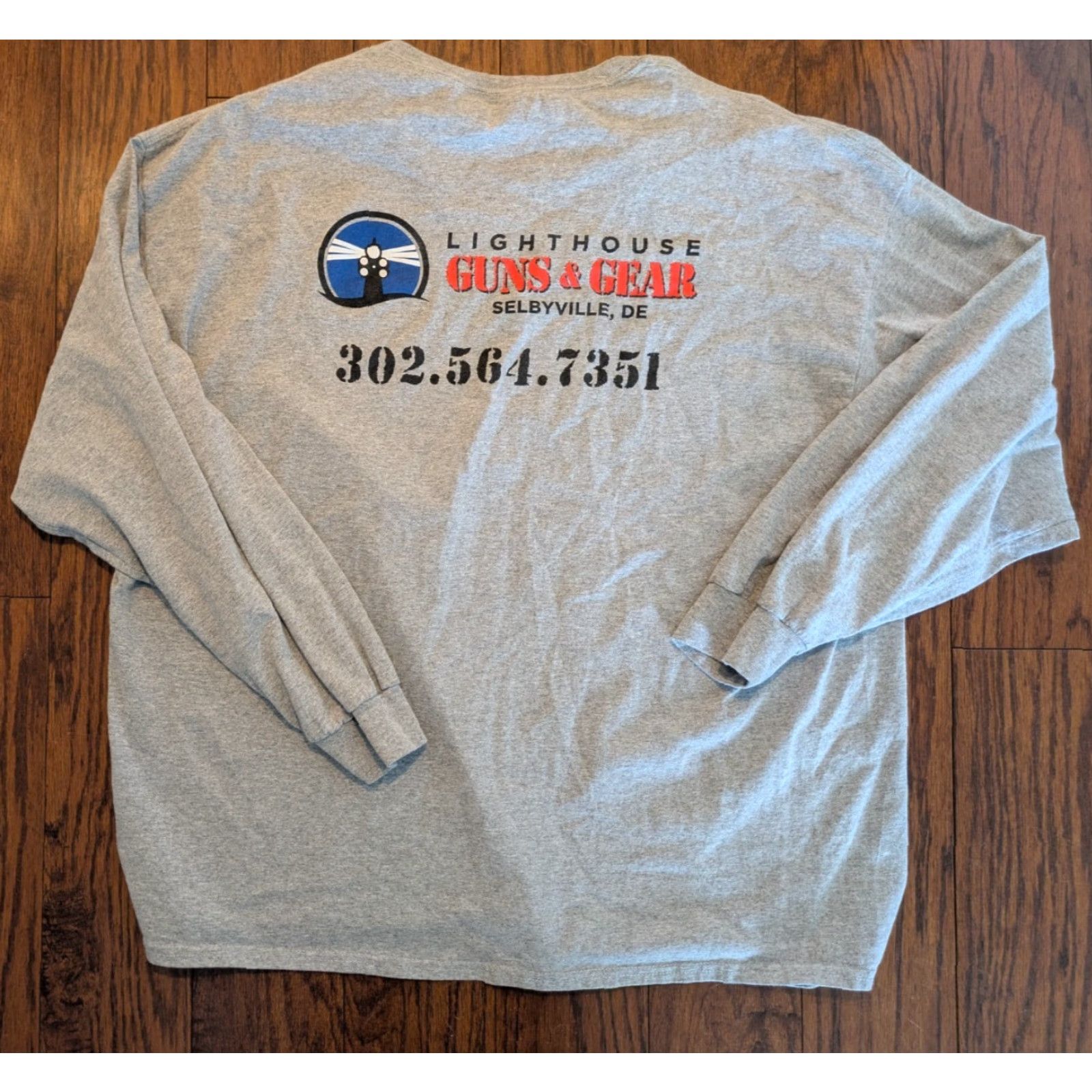 Gildan Lighthouse Guns & Gear T Shirt Long Sleeve 3XL Green Men Crew Neck Cotton Blend Size US XXL / EU 58 / 5 - 3 Thumbnail