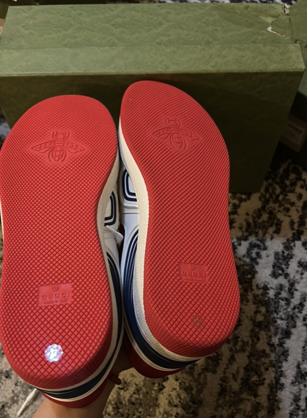 Gucci Gucci Demetra Basket Low Sneaker White/Red size 12 Size US 12 / EU 45 - 7 Thumbnail