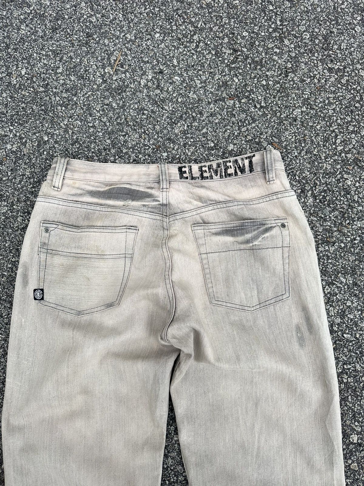 Vintage 👹Vintage THRASHED Element Baggy Gray Jeans Size US 32 / EU 48 - 10 Thumbnail