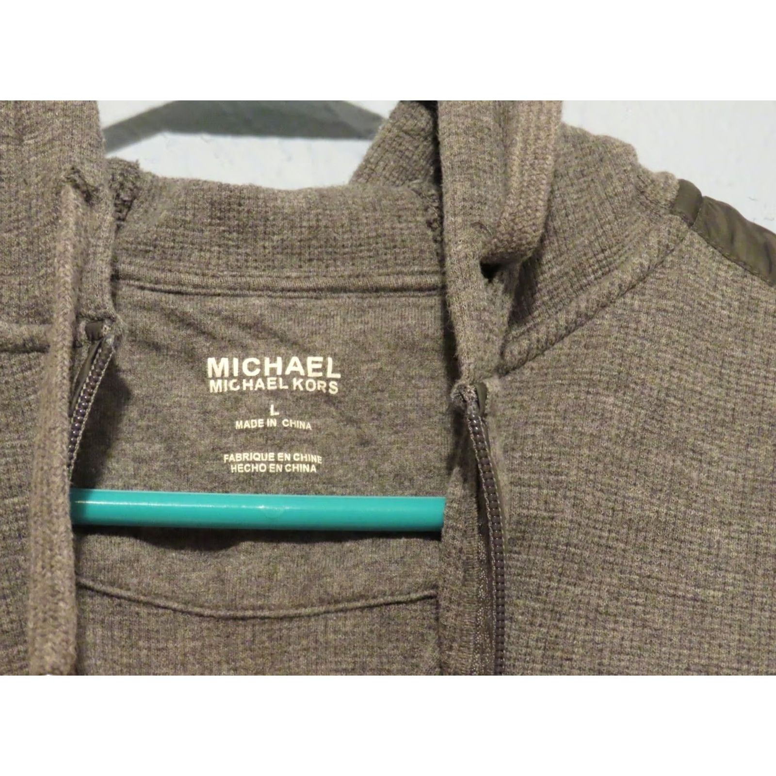 Michael Kors Michael Kors Women's L Gray Long Sleeve 1/2 Zip Elbow Patch Hoodie Modern Classic Pullover Cotton Blend Zipper Read Description Size L / US 10 / IT 46 - 4 Thumbnail