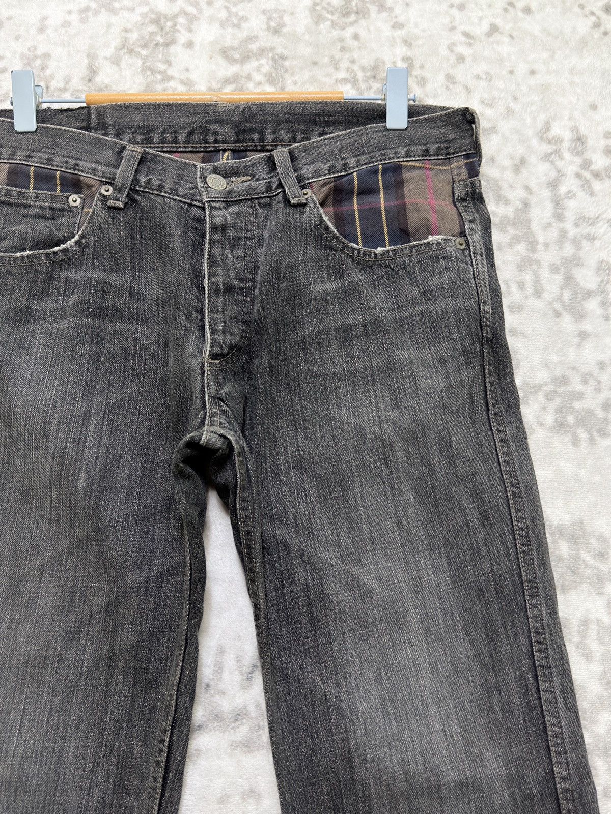 Japanese Brand Vintage WWL EVERYDAY Tartan Checked Zipper Ankle Denim Pant Size US 31 - 5 Thumbnail