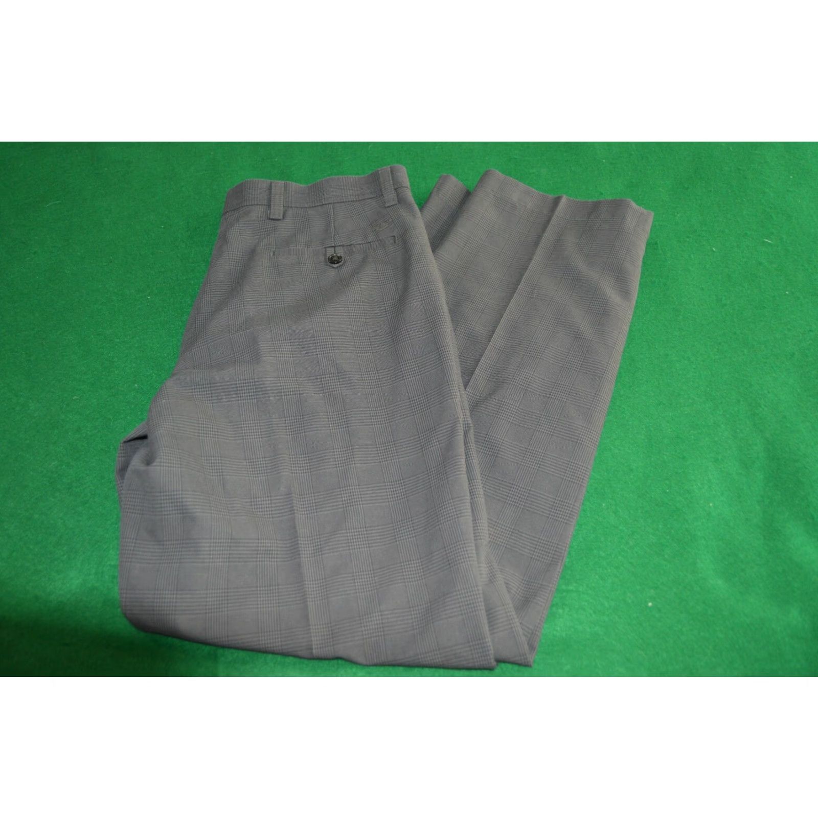 Vintage Men's Classic Fit Gray Plaid D2 Pants Size 34W x 32L Flat Front Size US 34 / EU 50 - 3 Thumbnail