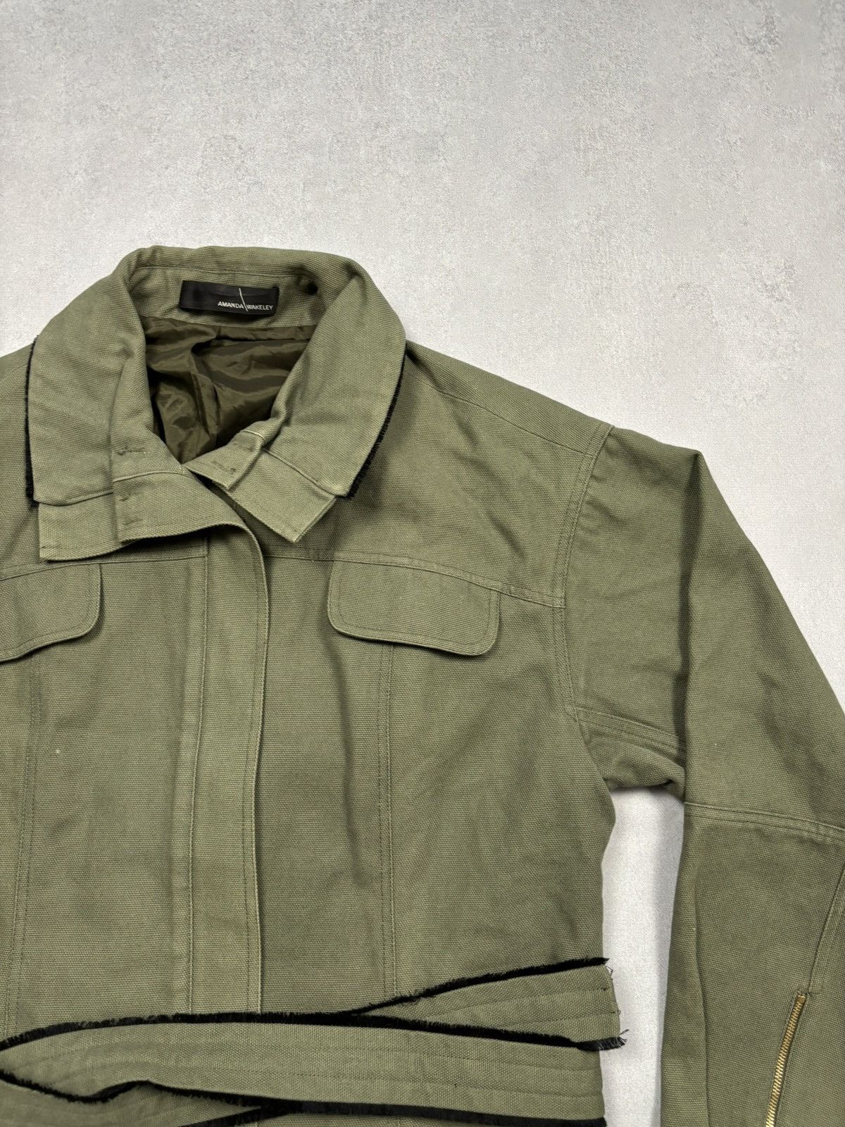 Other Amanda Wakeley Olive Green Belted Utility Jacket Luxury Rare Size M / US 6-8 / IT 42-44 - 4 Thumbnail