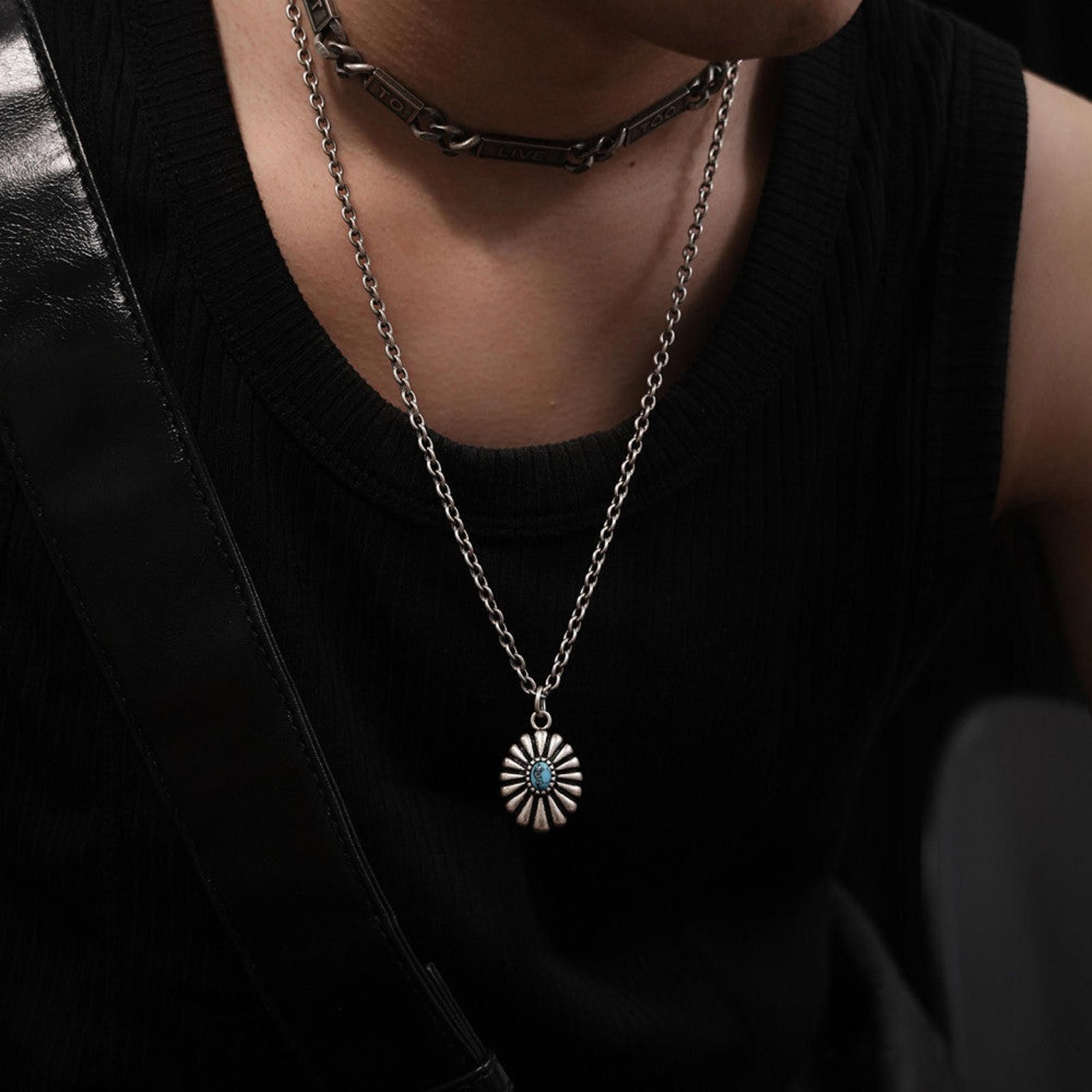Other Silver Pendant Necklace with Blue Gem Size ONE SIZE - 1 Thumbnail