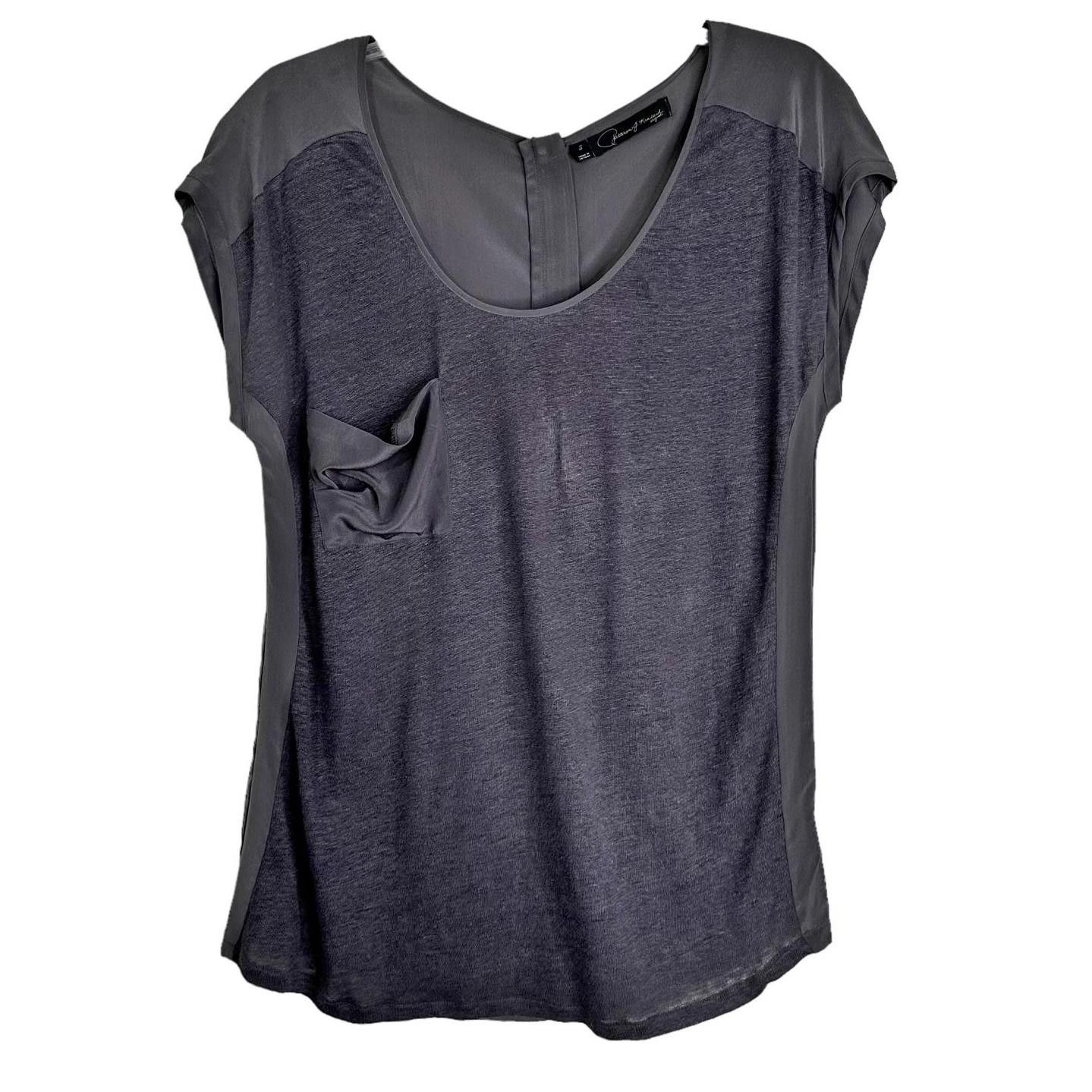 Designer Patterson J. Kincaid Silk Linen SS Pocket Blouse Women's S Size S / US 4 / IT 40 - 1 Thumbnail