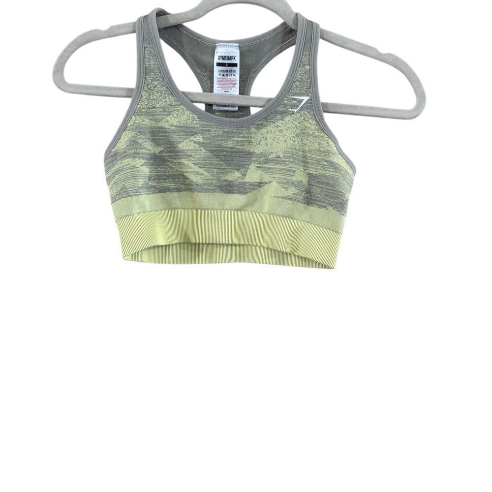 Gymshark Gymshark Gray and Yellow Racerback Sports Bra Size S / US 4 / IT 40 - 4 Thumbnail