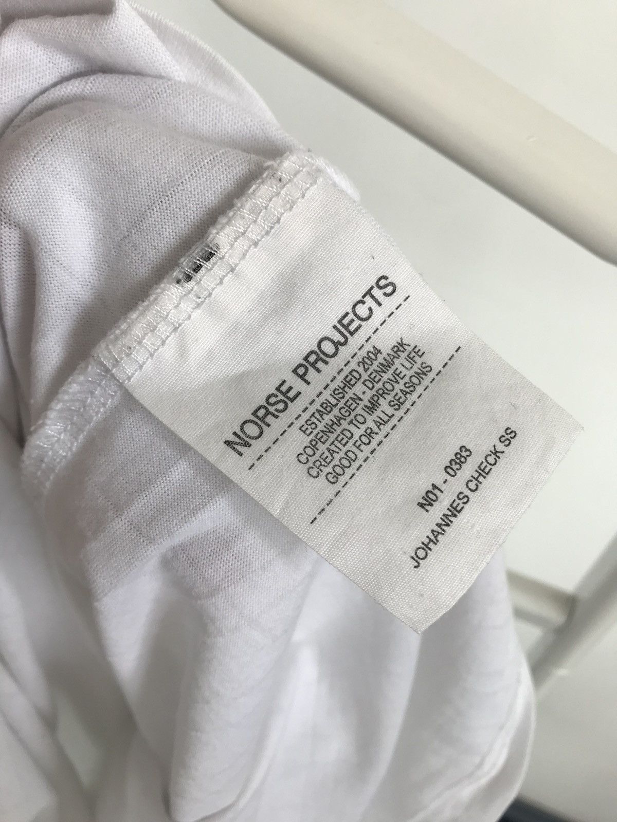 Norse Projects Norse Projects White Classic Johannes Check Tshirt Size US L / EU 52-54 / 3 - 4 Thumbnail