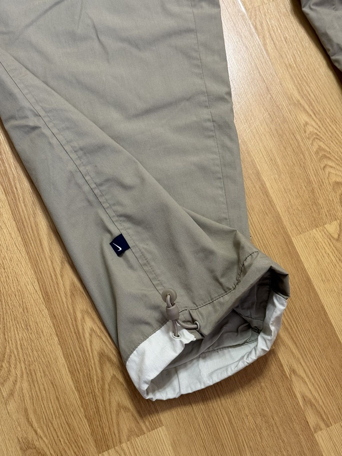 Nike × Vintage Y2K 90s Nike Nylon Pants Track Drill beige Cream Swoosh Size US 34 / EU 50 - 5 Thumbnail
