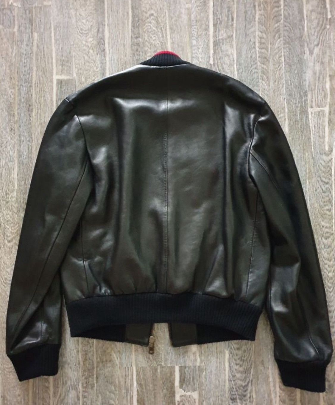 Gucci Gucci Black Lambskin Web Bomber Jacket Size US M / EU 48-50 / 2 - 2 Thumbnail