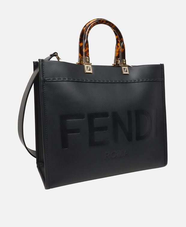 Leather tote bag