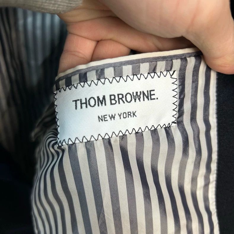 Thom Browne Thom Browne size0 Navy blue double snap coat Size 36R - 3 Thumbnail