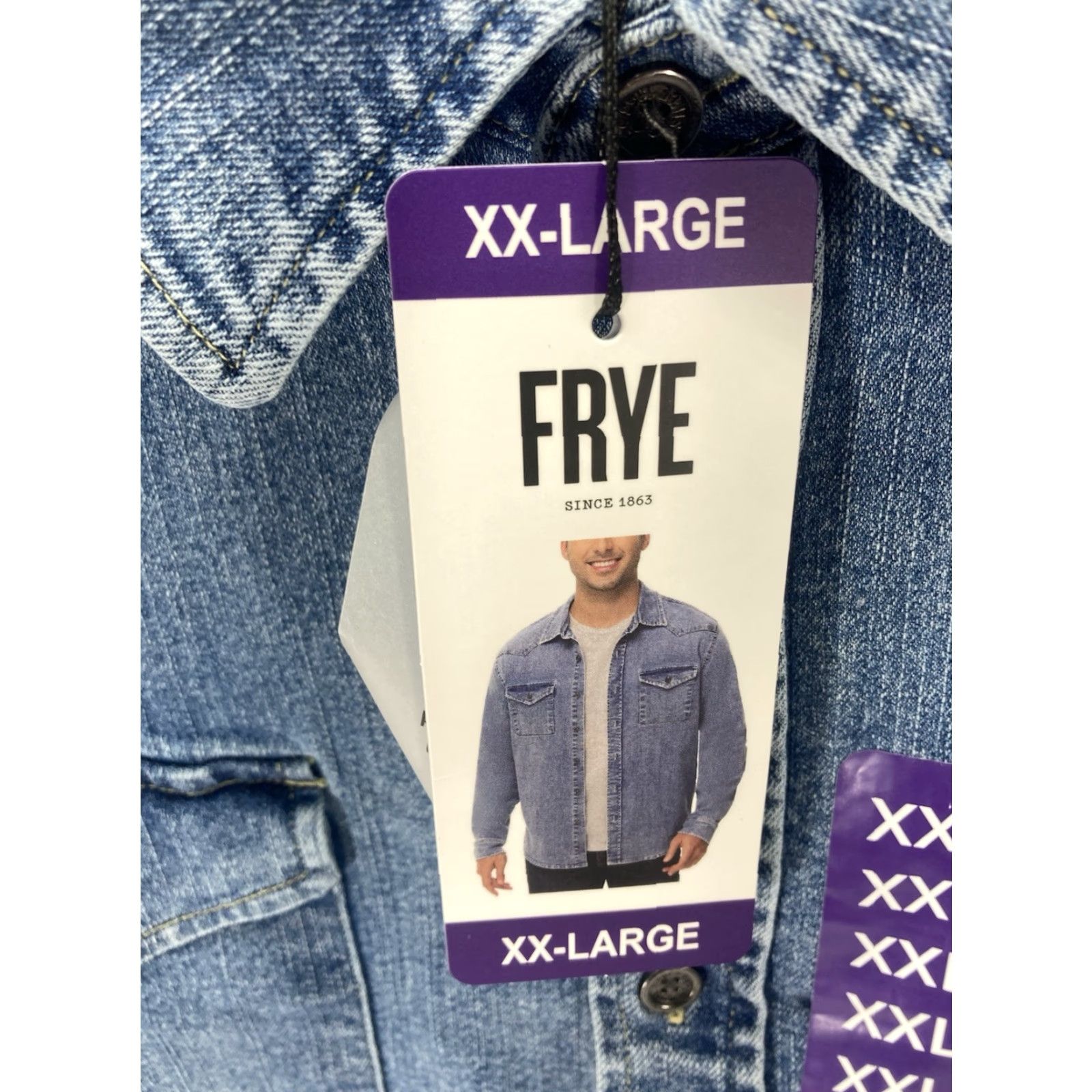 Frye Frye Denim Shirt Men 2XL Blue Button Long Sleeve Stretch Medium Wash NWT Size US XXL / EU 58 / 5 - 5 Thumbnail