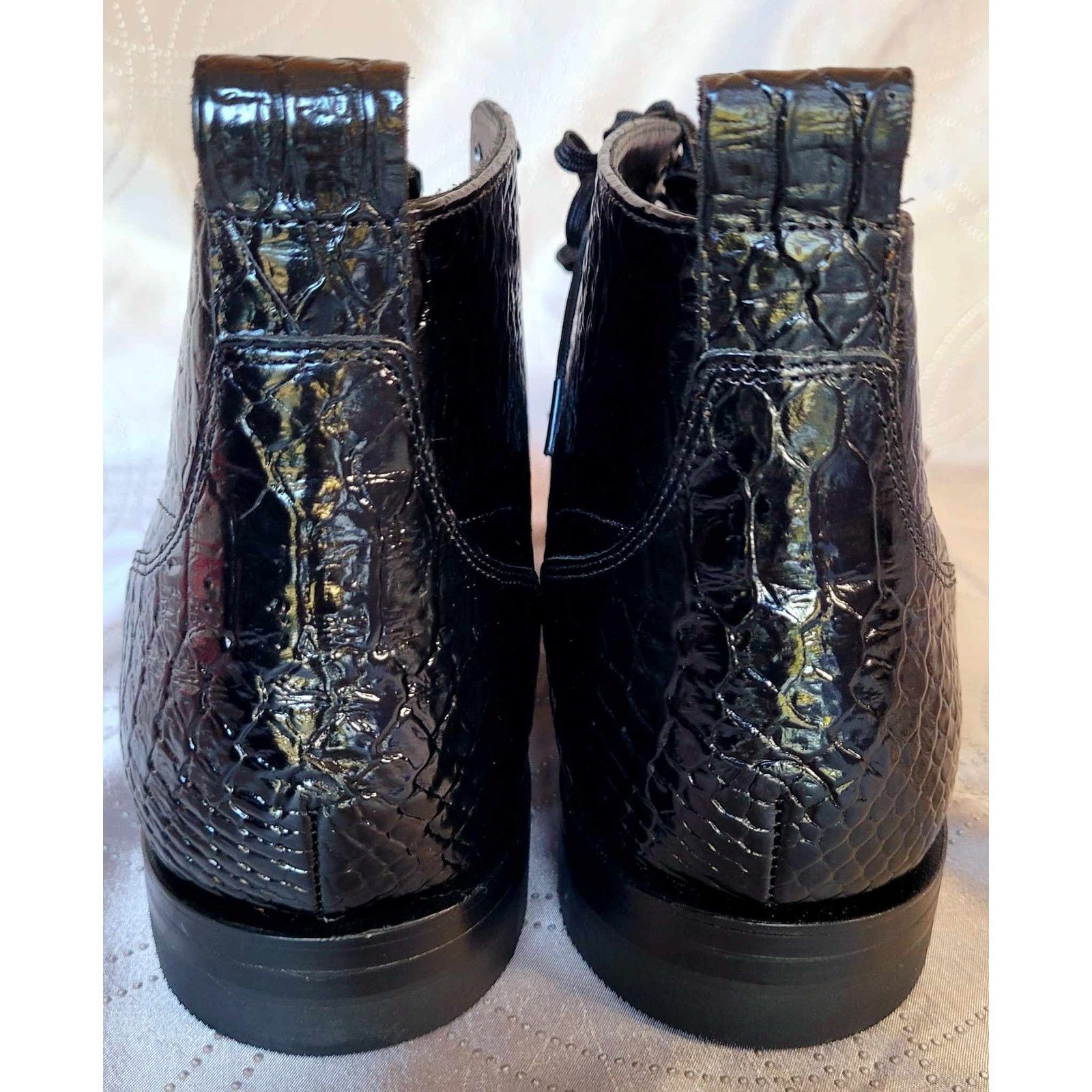 Stacy Adams NEW Size 14D Stacy Adams Black Leather High Top Boots Shoes Size US 14 / EU 47 - 2 Thumbnail