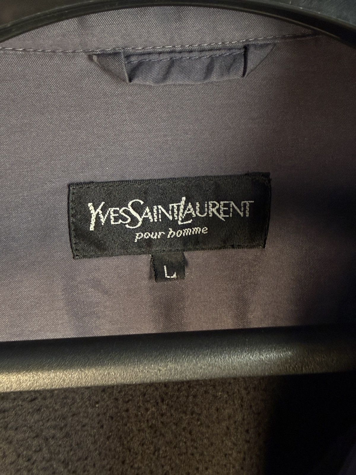 Yves Saint Laurent 90s Wool YSL Jacket Black Windbreaker Bomber Vintage Size US L / EU 52-54 / 3 - 4 Thumbnail