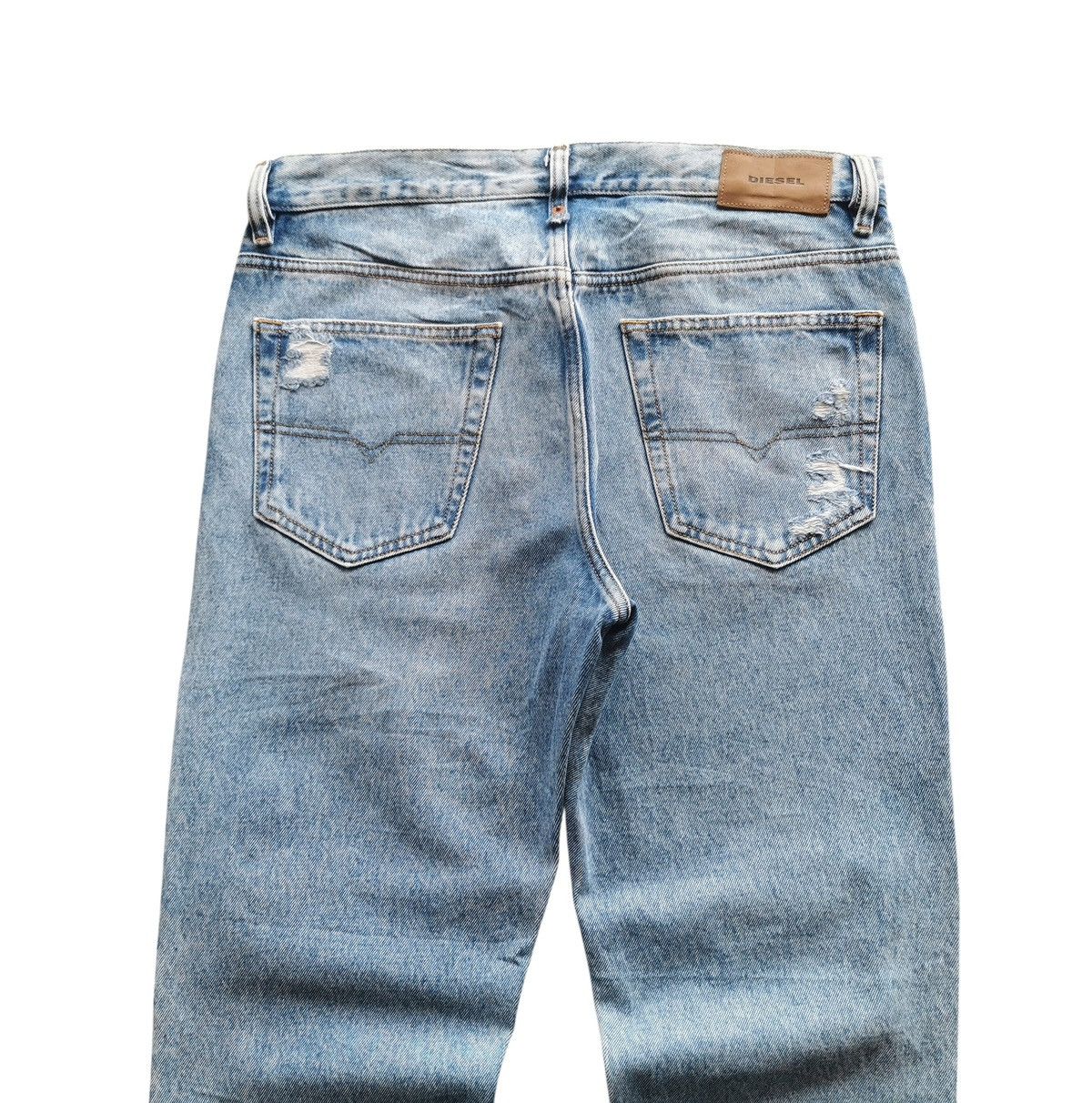 Diesel Diesel Mharky Slim Distressed Stone Wash Blue Jeans Size 32 Size US 33 - 3 Thumbnail