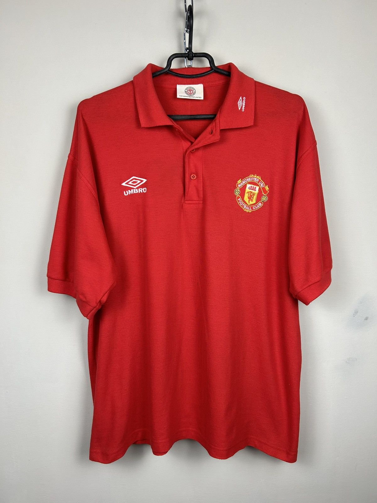 Vintage Vintage 90s Umbro Manchester United Jersey Cotton Polo Shirt Size US XL / EU 56 / 4 - 1 Thumbnail