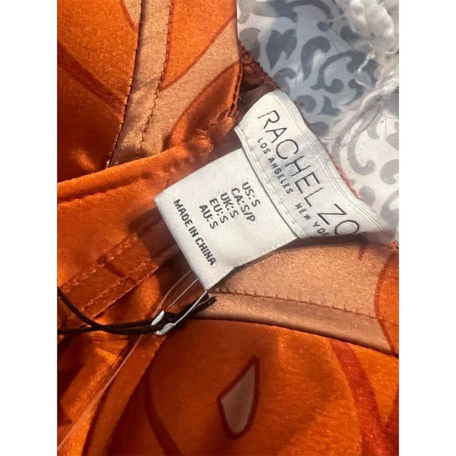 Other Rachel Zoe 2 Piece Orange Satin Corset Top Wide Leg Pants S Size 28" / US 6 / IT 42 - 7 Thumbnail