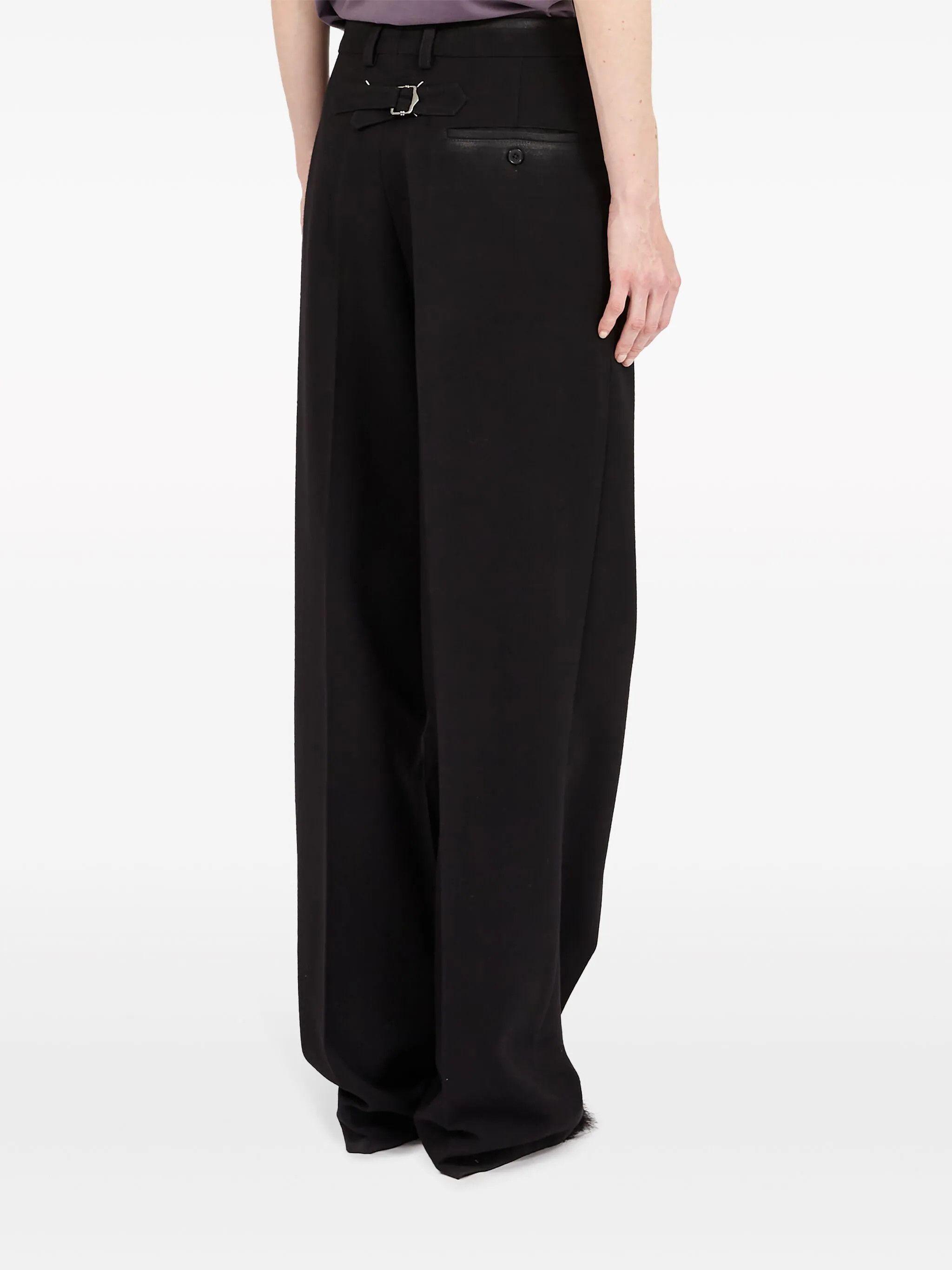 Maison Margiela o1w1db11225 Straight-Leg Gabardine Wool Trousers in Black Size US 36 / EU 52 - 5 Thumbnail