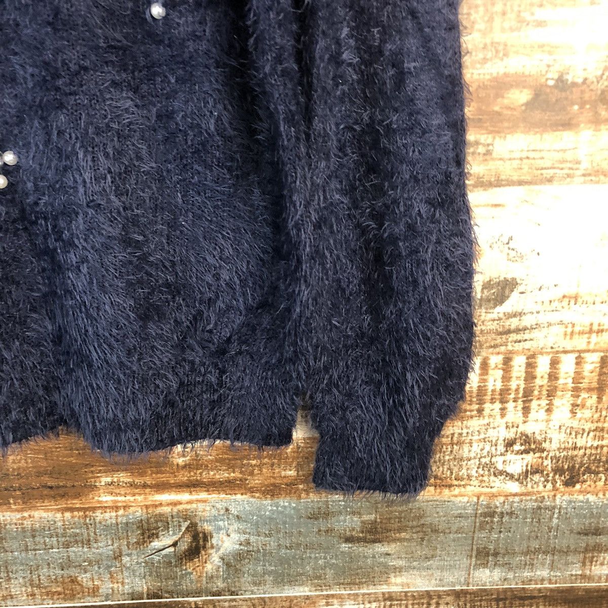 Japanese Brand DL Sos Pita Dark Blue Mohair Knitwear #C361 Size S / US 4 / IT 40 - 8 Thumbnail