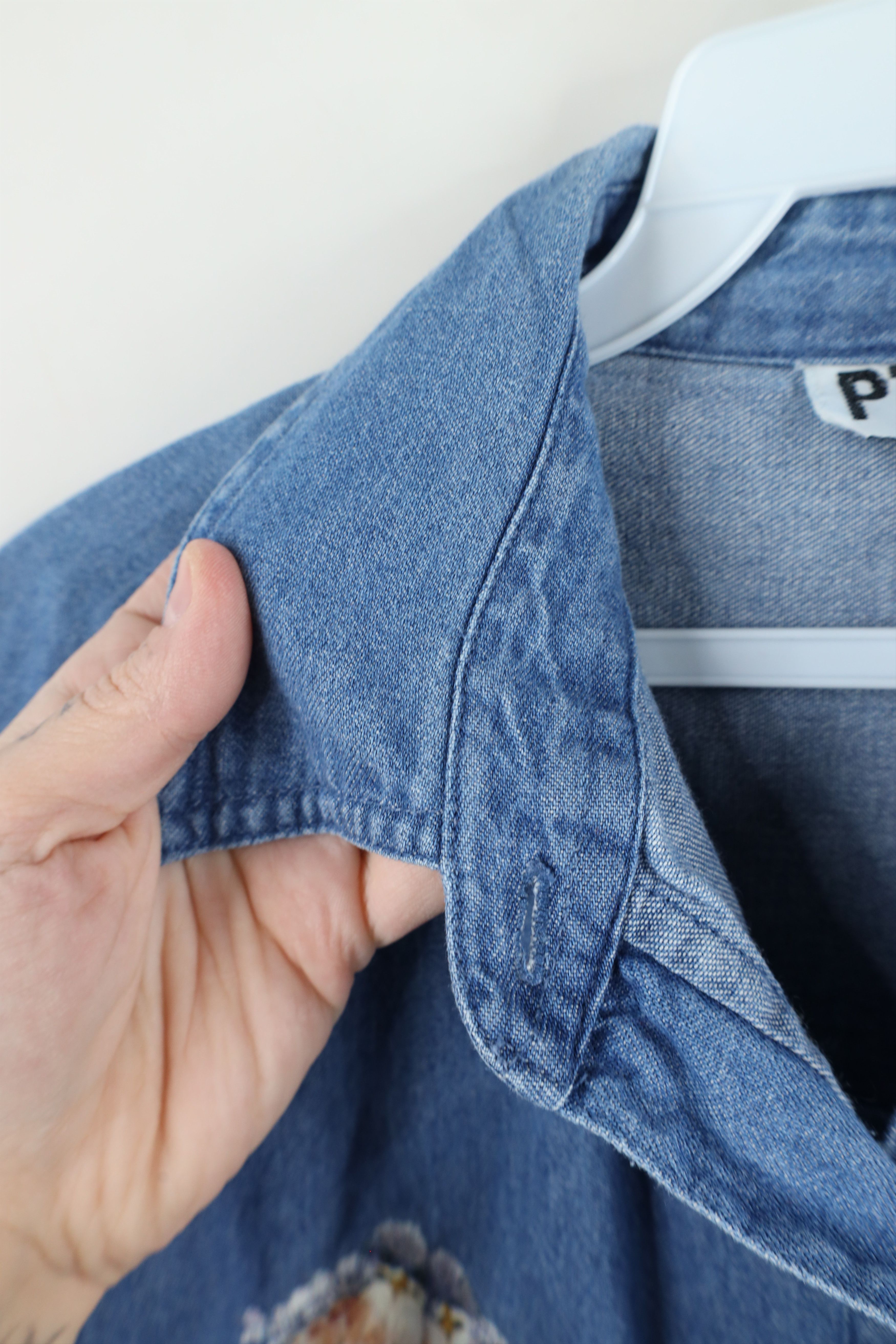 Vintage Vintage 90s Streetwear Bird Short Sleeve Denim Button Shirt Size M / US 6-8 / IT 42-44 - 10 Thumbnail