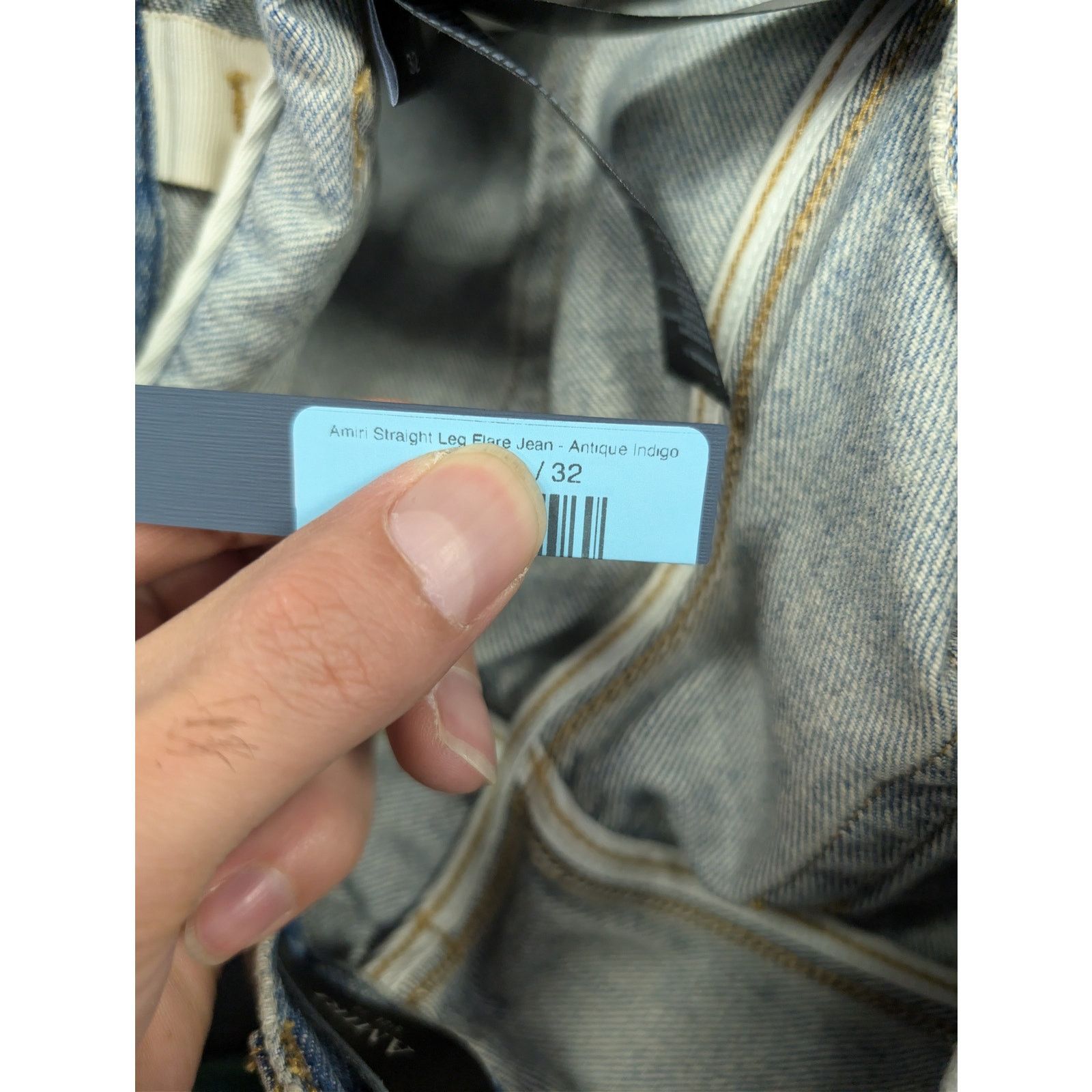 Amiri o1rshd1 Amiri Straight Leg Flare Jean Denim Antique Indigo Size US 32 / EU 48 - 22 Thumbnail