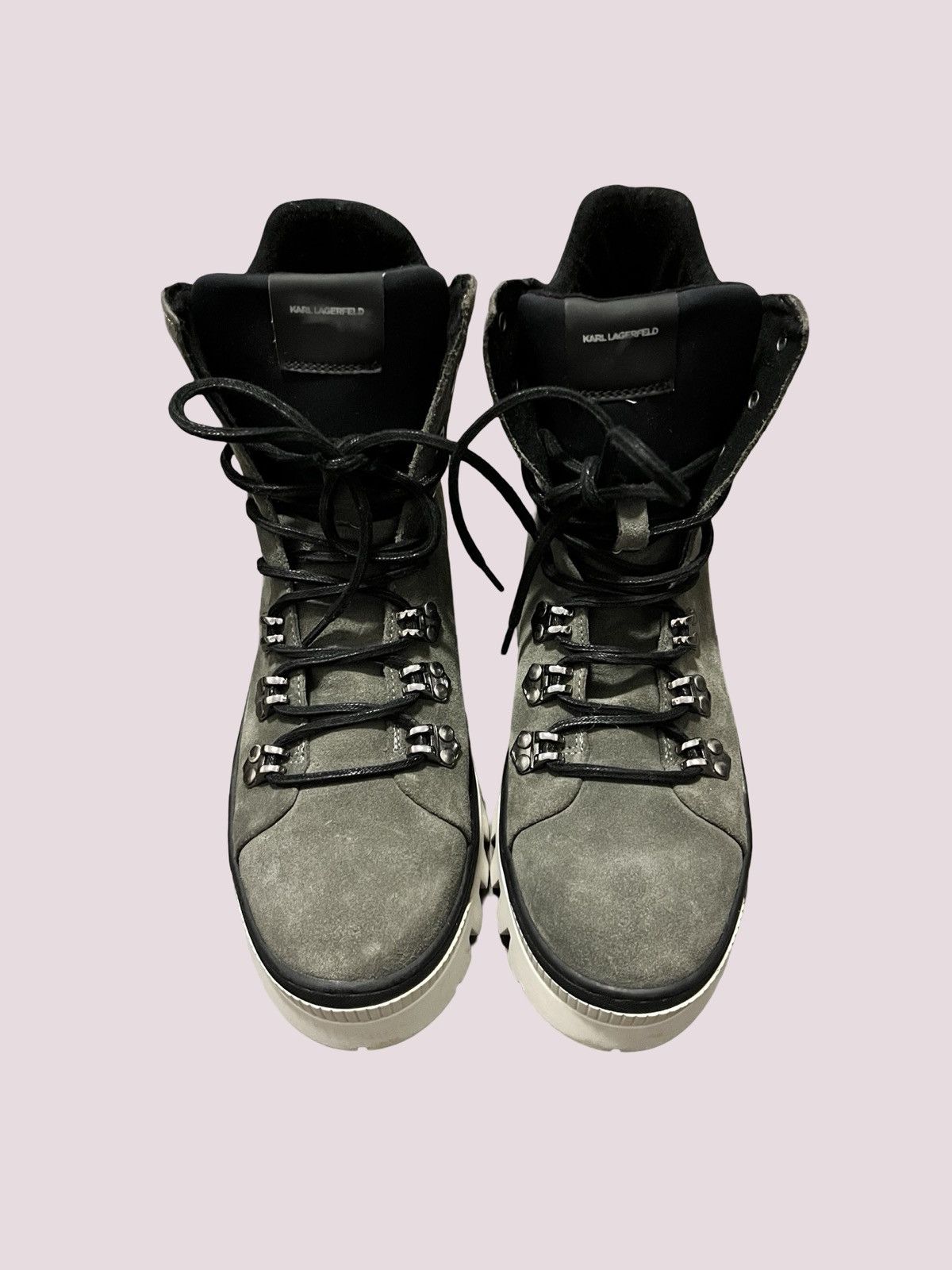 Karl Lagerfeld Paris Lug Sole Suede Hiking Boots Size US 9 / EU 42 - 3 Thumbnail