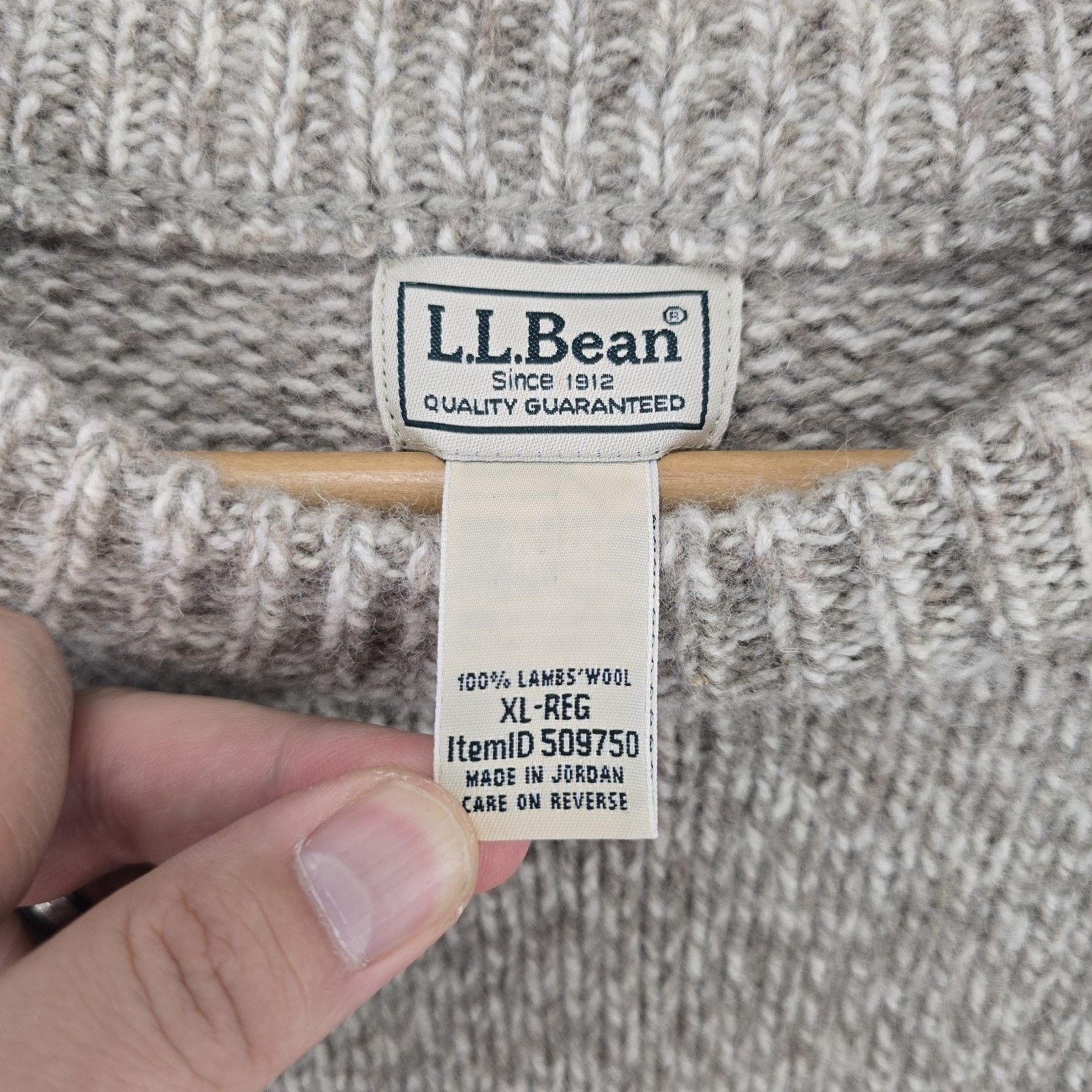 L.L. Bean L.L. Bean Mens Lambs Wool Sweater XL Oatmeal Ragg Knit Vtg Size US XL / EU 56 / 4 - 3 Thumbnail