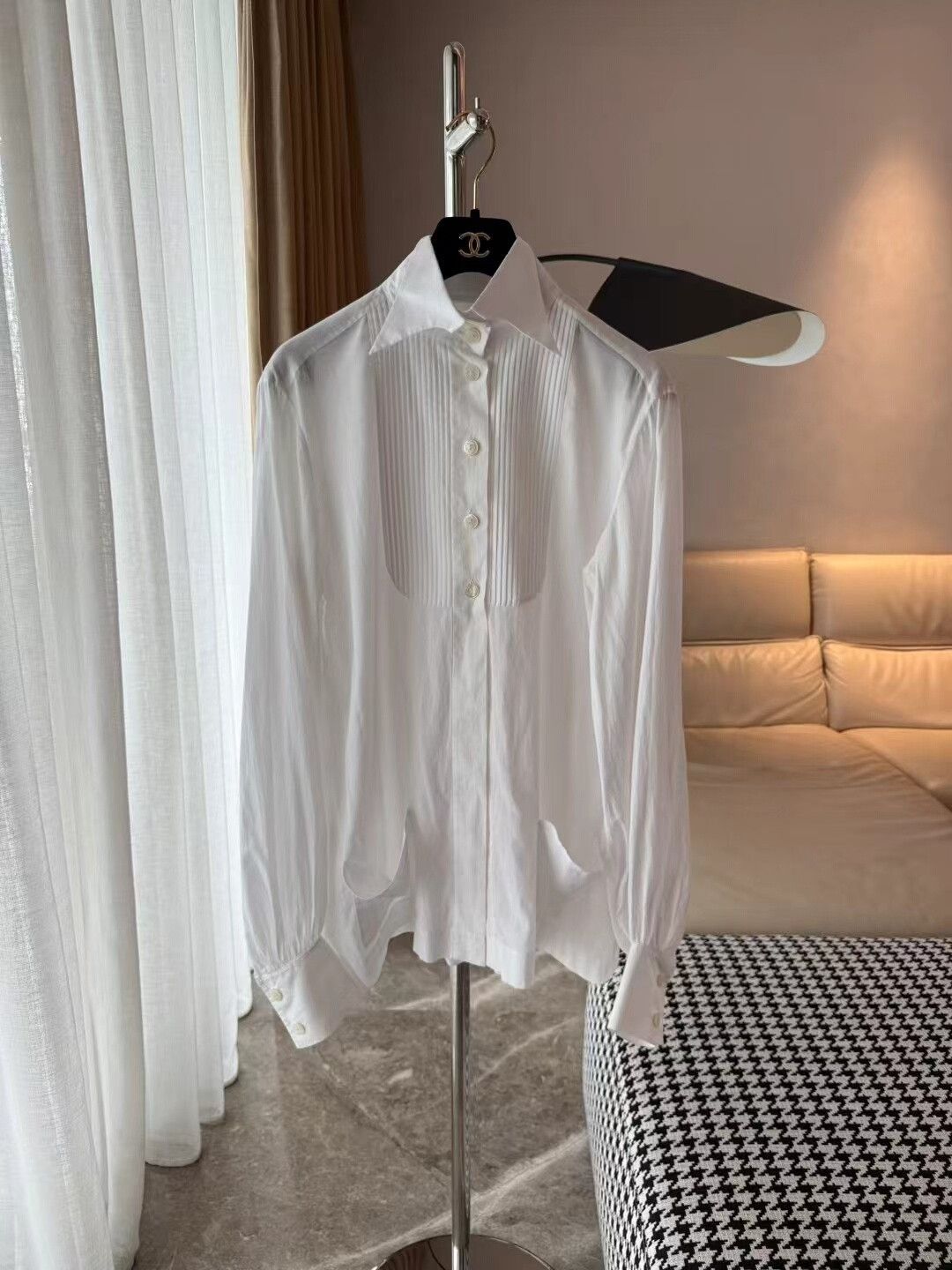 Chanel Chanel White Cotton Shirt Size S / US 4 / IT 40 - 1 Thumbnail
