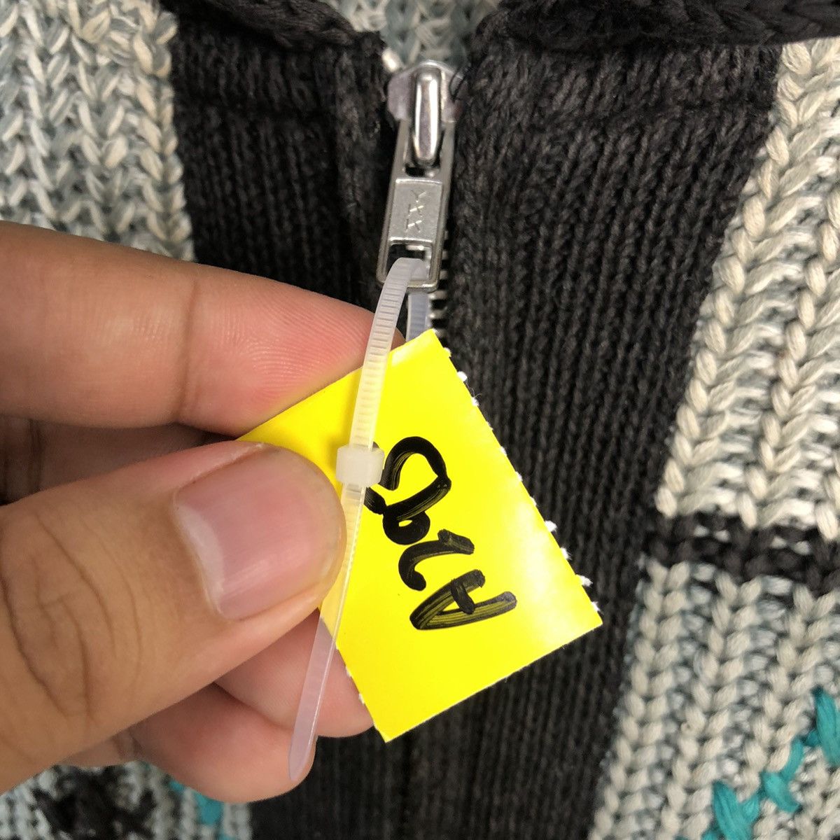 HOLLYWOOD RANCH MARKET × Homespun Knitwear Hollywood Ranch Market HR Grey Knitwear art cardigan #A293 Size US L / EU 52-54 / 3 - 9 Thumbnail