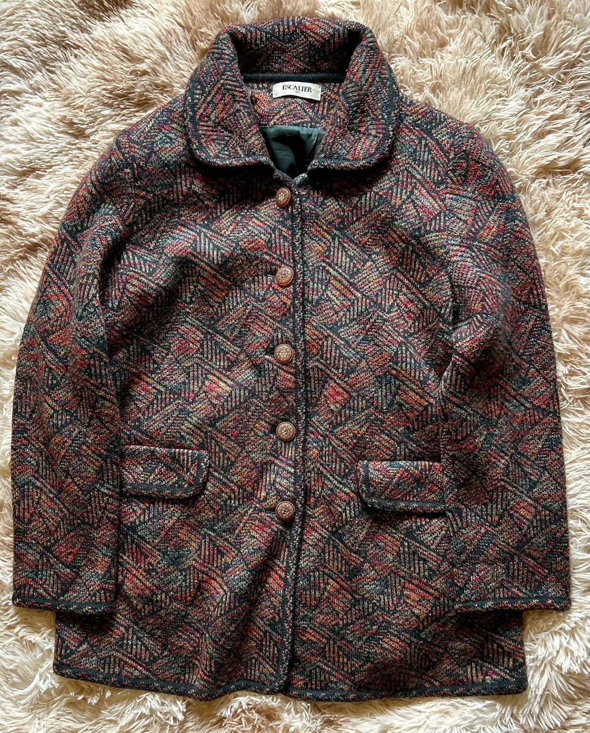 Missoni CRAZY VINTAGE ESCALIER MISSONI STYLED LONG WOOLLEN COAT Size US L / EU 52-54 / 3 - 6 Thumbnail