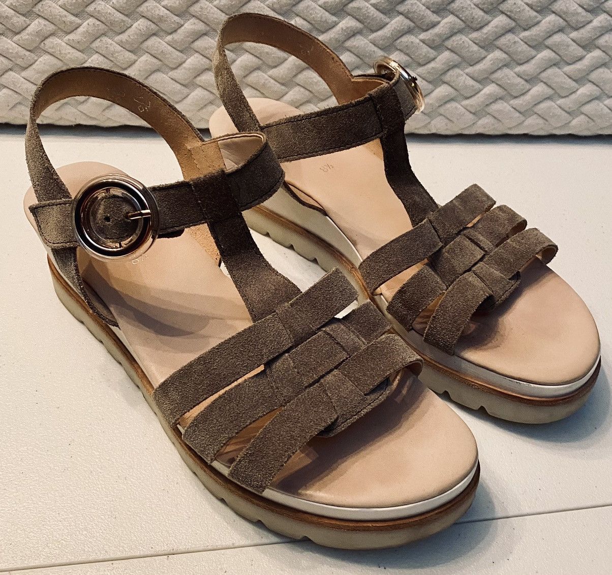 Other Gabor Suede Platform Wedge Slingback Jelli Sole Sandal 9.5 Size US 11 / IT 41 - 14 Thumbnail