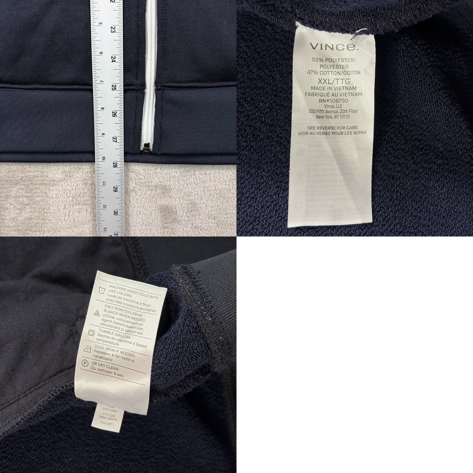 Vince VINCE Track Jacket Coast Blue Full Zip Slim Fit 2XL Men Windbreaker Designer Size US XXL / EU 58 / 5 - 8 Thumbnail