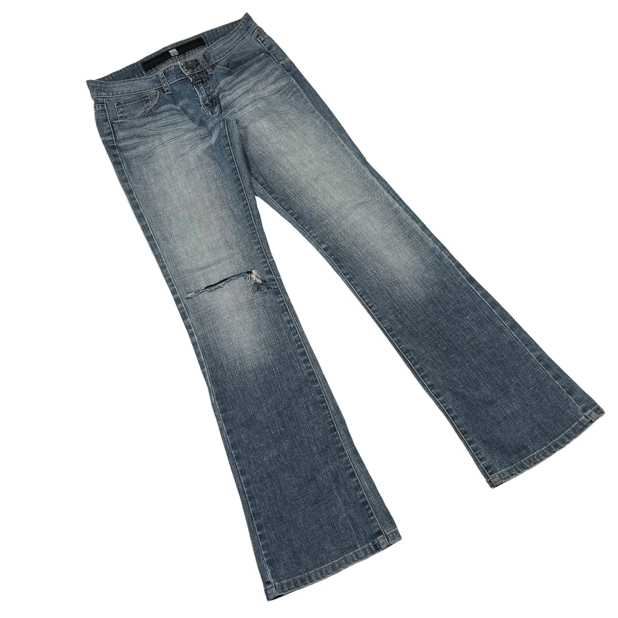 Marithe + Francois Girbaud Marithe Francois Girbaud Flare Punk Washed Denim Pants Size US 28 / EU 44 - 3 Thumbnail