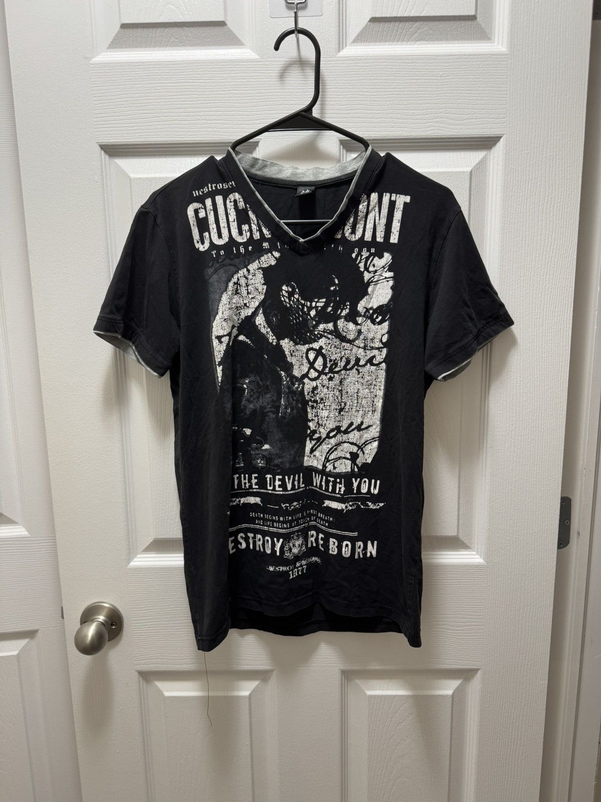 Japanese Brand Japanese Brand Double V Neck Avant Garde Destroy Reborn Em Size US M / EU 48-50 / 2 - 1 Thumbnail