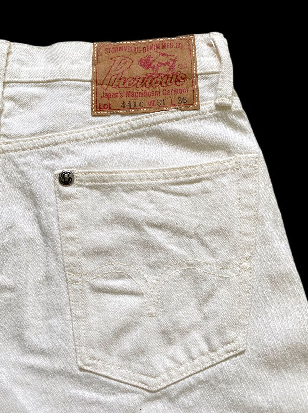 Pherrow's Vintage Pherrows Stormy Blue Raw Jeans - White Size US 30 / EU 46 - 10 Thumbnail