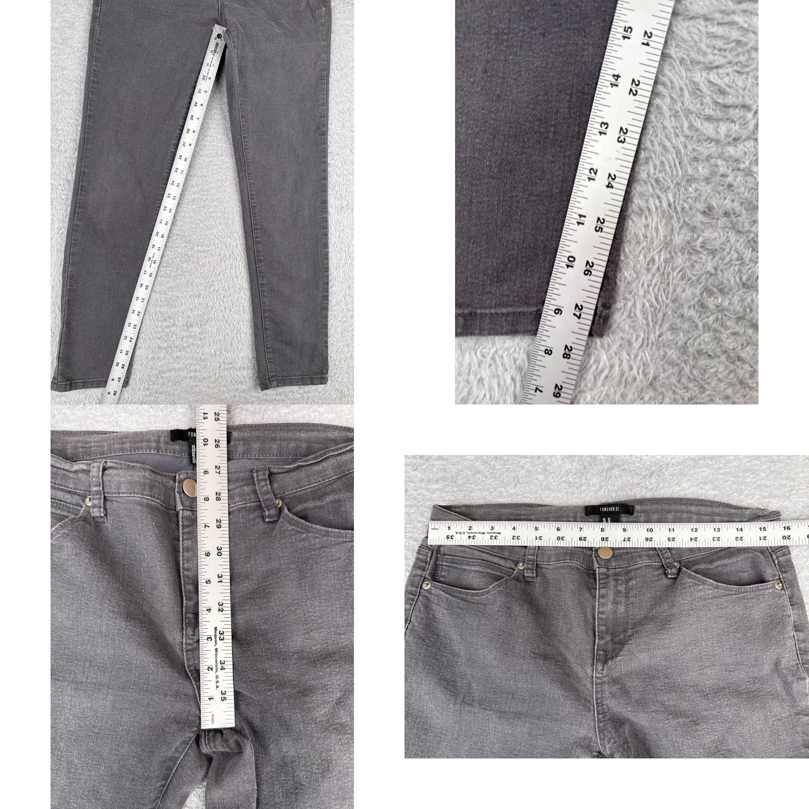 Forever 21 FOREVER 21 Jeans Womens 30 Gray Denim Skinny Cotton Blend Mid Rise 30x28 Jeans Medium Gray 90s American Classic Designer Womens Jeans Size 30" / US 8 / IT 44 - 8 Thumbnail