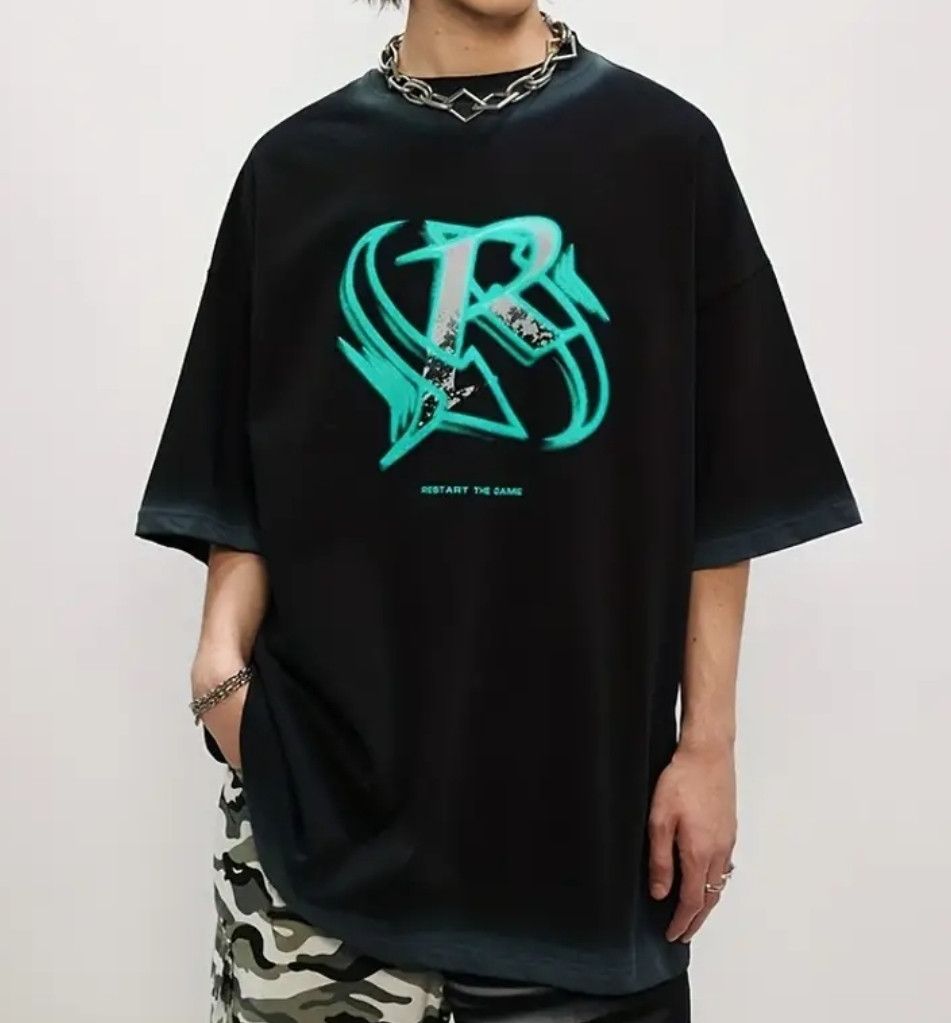 Japanese Brand Oversized Neon Vibe Restart The Game Tshirt Y2K Size US L / EU 52-54 / 3 - 1 Thumbnail