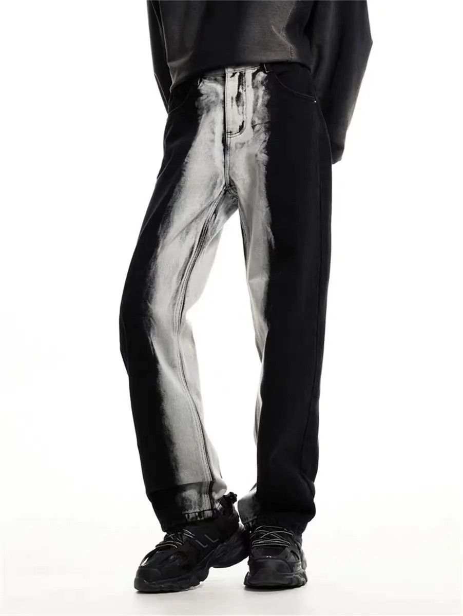 Japanese Brand × Jean Tie-dye loose street hip-hop jeans Size US 31 - 1 Thumbnail