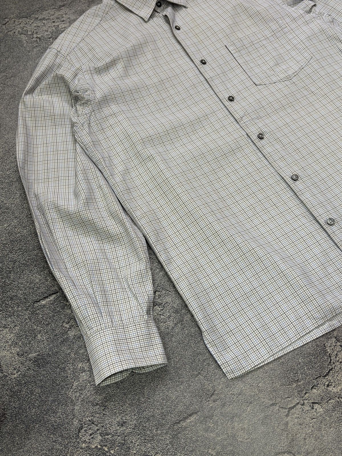 Ermenegildo Zegna Ermenegildo Zegna Plaid Shirt Blue Grey Button Up Italy M Size US M / EU 48-50 / 2 - 13 Thumbnail