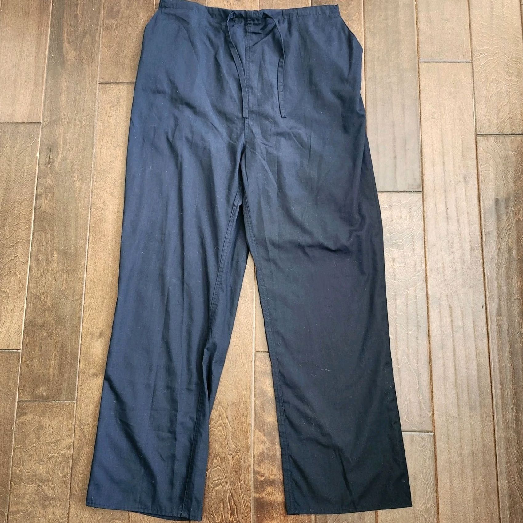 Vintage Natural Uniforms Navy Blue Medical Scrub Work Pants L Unisex Cotton Blend Solid Comfort Size US 33 - 2 Thumbnail