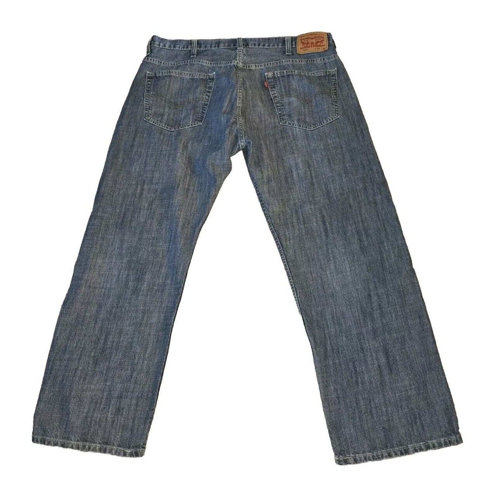Levi's Y2K Levis 569 Loose Straight Jeans Mens 38x30 Blue Wide Leg Size US 38 / EU 54 - 2 Thumbnail