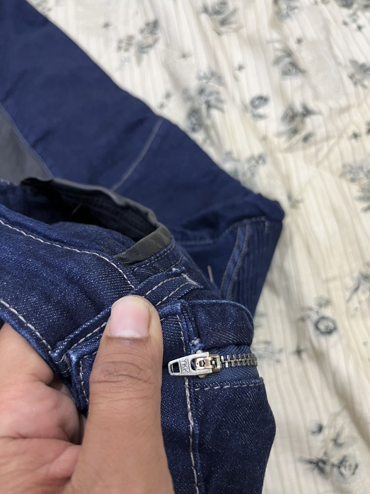 Designer (Xxxx)🔥🔥THE DEGNER CLASSIC KYOTO DENIM LEATHER BIKER PANTS Size US 30 / EU 46 - 16 Thumbnail