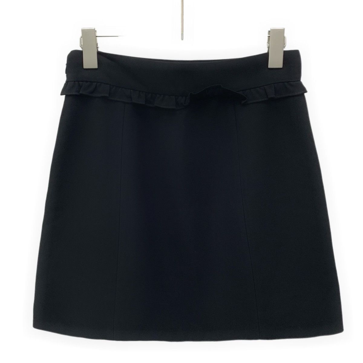 Miu Miu Miu Miu Black Ruffled Trim Casual Mini Skirt K26WX Size 28" / US 6 / IT 42 - 2 Thumbnail