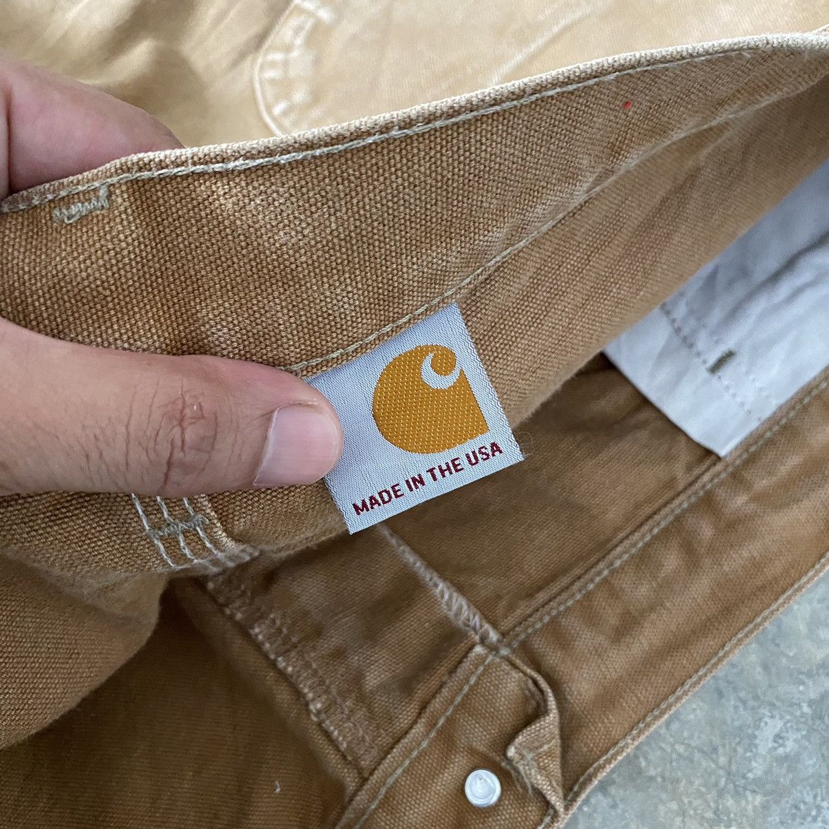 Carhartt Vintage Carhartt Double Knee Faded Tan Carpenter Pants Size US 39 - 22 Thumbnail