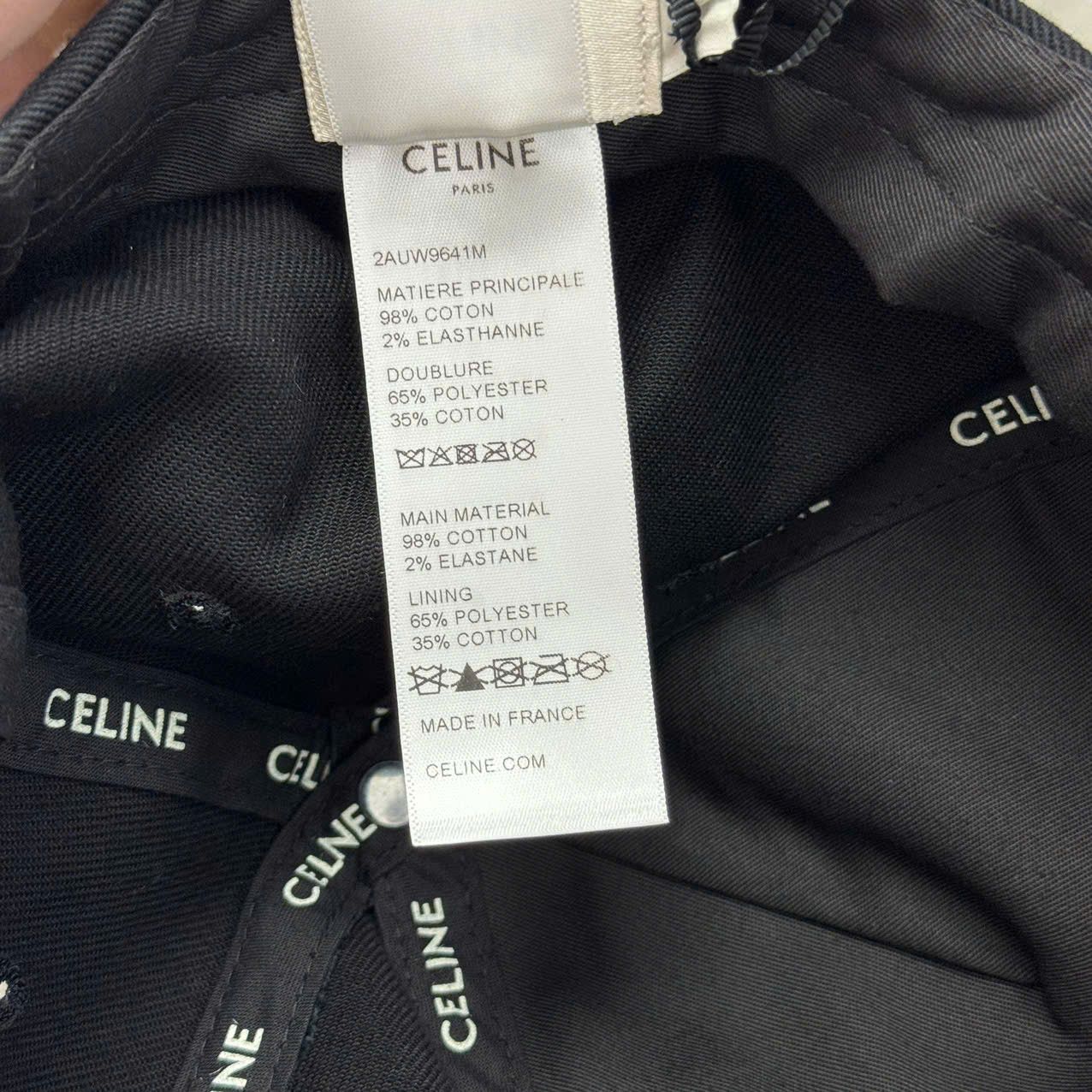 Celine CELINE Embroidered Cap In Cotton BLACK Size ONE SIZE - 6 Thumbnail